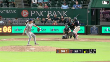 Jared Serna singles on a line drive to right fielder Jake Cave. Jacob Berry scores.