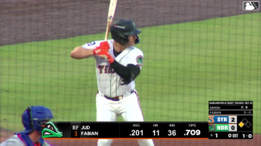 Jud Fabian out on a sacrifice fly to right fielder Ji Hwan Bae. Enrique Bradfield Jr. scores.