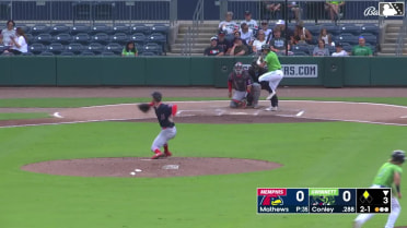 Cal Conley flies into a double play, left fielder Noah Mendlinger to second baseman César Prieto. Luke Williams out at 2nd.