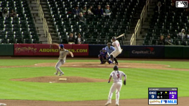 Cole Carrigg singles on a ground ball to center fielder Michael Siani. Nicky Lopez scores.