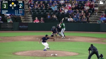 Tanner Smith singles on a line drive to right fielder Eli Lovich. Juan Mateo scores.