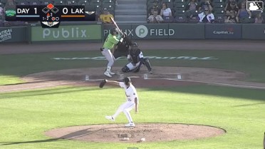 Mason Neville doubles (1) on a sharp line drive to center fielder Jesus Pinto. Rafhlmil Torres scores.