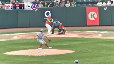 Branden Boissiere doubles (9) on a fly ball to center fielder Pedro León. Devin Fitz-Gerald scores.