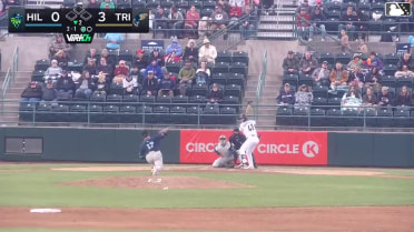 Caleb Bartolero homers (1) on a fly ball to left center field.