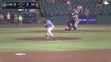 Angel Mateo homers (3) on a fly ball to left field.