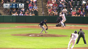 Alfonsin Rosario singles on a ground ball to center fielder Max Clark. Dayan Frias scores.