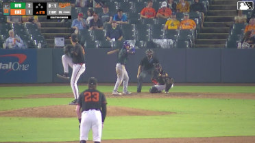Roc Riggio homers (14) on a line drive to center field.