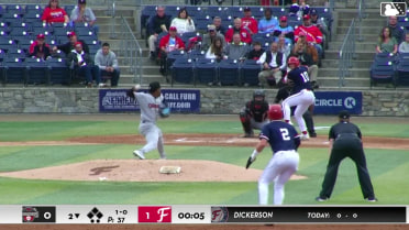 Luke Dickerson singles on a ground ball to right fielder Wady Mendez. Jordan Williams scores. Eli Willits scores. Yeremy Cabrera to 3rd.