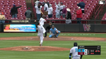 Eric Bitonti homers (1) on a fly ball to center field. Andrew Fischer scores. Tayden Hall scores.