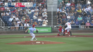 Henry Godbout homers (1) on a fly ball to left center field.