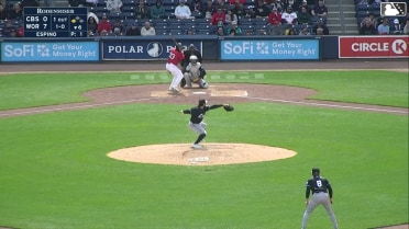 Nathan Hickey out on a sacrifice fly to center fielder Stuart Fairchild. Tsung-Che Cheng scores.