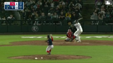 Tyler Hardman doubles (1) on a sharp line drive to center fielder Miguel Bleis. Marco Luciano scores. Tyler Hardman out at 3rd on the throw, center fielder Miguel Bleis to shortstop Franklin Arias to third baseman Ahbram Liendo.