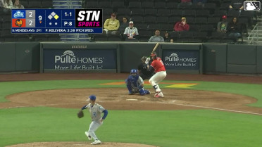 Joey Meneses homers (1) on a fly ball to right center field. Junior Perez scores.