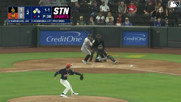 Omar Martinez homers (3) on a fly ball to left center field. Chris Taylor scores.