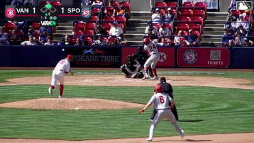 Alexis Hernandez doubles (1) on a sharp line drive to center fielder Caleb Hobson. Tucker Toman scores.