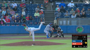 Chris Vallimont records his seventh strikeout of game