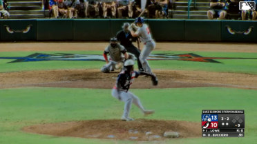 Daniel Bucciero homers (10) on a fly ball to center field.