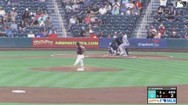 Tommy Sacco Jr. reaches on a throwing error by shortstop Chad Stevens. Zach Cole scores.