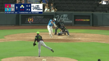 Jared Dickey doubles (7) on a ground ball to left fielder Jarred Kelenic. Brett Harris scores.