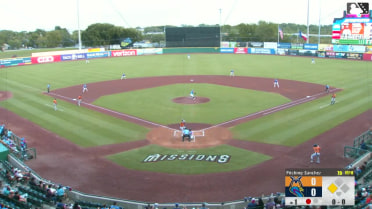 Euribiel Angeles out on a sacrifice fly to right fielder Albert Fabian. Jared Sprague-Lott scores.