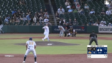 Blake Burke singles on a ground ball to left fielder Ryan Spikes. Eric Brown Jr. scores. Matthew Wood to 2nd.