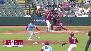 Rafe Perich doubles (1) on a line drive to center fielder Jose Cordoba. Dylan Dreiling scores. Arturo Disla scores.