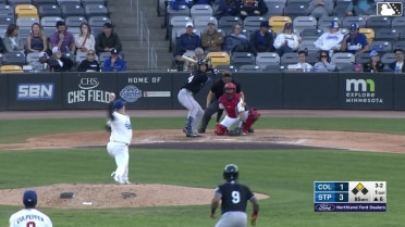 Juan Brito triples (1) on a line drive to left fielder Kyler Fedko. Kahlil Watson scores.