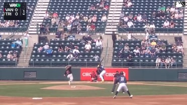 Randy De Jesus triples (1) on a sharp fly ball to left fielder J.R. Freethy. Johan Macias scores. Jake Munroe scores.