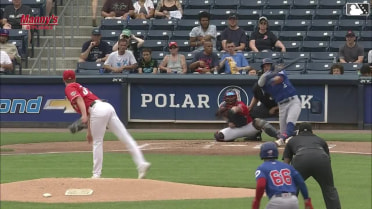 Quinn Priester's first strikeout with Worcester