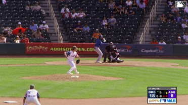 Alex Freeland triples (2) on a sharp fly ball to right fielder Charlie Condon. Chuckie Robinson scores.