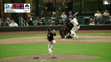 Christian Moore walks. Jose Siri scores. Sebastián Rivero to 3rd. Yolmer Sánchez to 2nd.