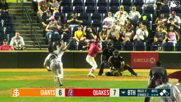 Adam Frazier singles on a line drive to right fielder Broedy Poppell. Victor Rodriguez scores. Hayden Alvarez scores. Adam Frazier out at 2nd on the throw, right fielder Broedy Poppell to catcher Rod Barajas Jr. to shortstop Josuar Gonzalez.