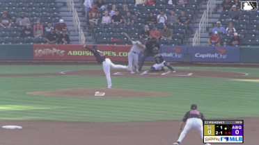 Niko Kavadas singles on a ground ball to right fielder Tyler Freeman. Nelson Rada scores.