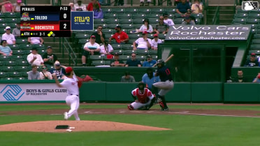 Corey Julks singles on a ground ball to third baseman Brady House. Eduardo Valencia scores.