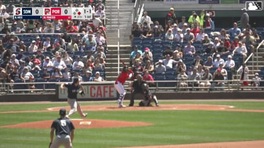 Matt Fraizer triples (2) on a line drive to right fielder DJ Gladney. Mason White scores.