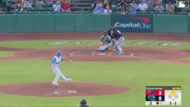 Kyle DeBarge doubles (5) on a line drive to left fielder Tirso Ornelas. Ricardo Olivar scores.