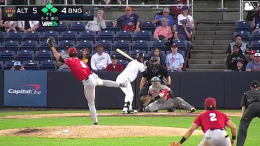 Vincent Perozo hit by pitch. John Bay scores. Corey Collins to 3rd. Jamari Baylor to 2nd.