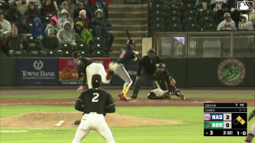 Greg Jones singles on a ground ball to left fielder Reed Trimble. Luis Lara scores. Luke Adams to 2nd.