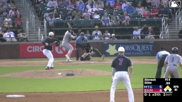 Theo Gillen singles on a line drive to right fielder Dylan Campbell. Gregory Barrios scores.