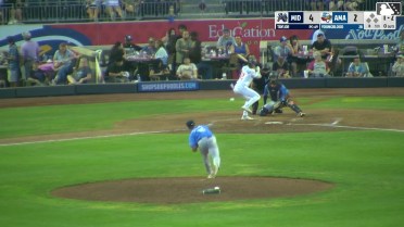 Trent Youngblood hits an inside-the-park home run (2) on a fly ball to left-center field.