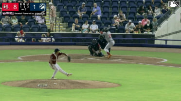 Paulino Santana homers (15) on a fly ball to left field.
