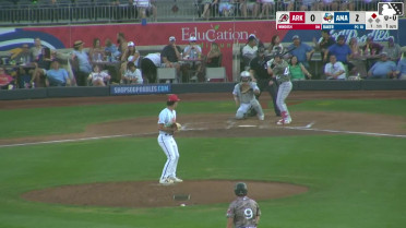 Hogan Windish doubles (1) on a sharp fly ball to center fielder Druw Jones. Caleb Cali scores. Hogan Windish out at 3rd on the throw, center fielder Druw Jones to third baseman Jesus Valdez.
