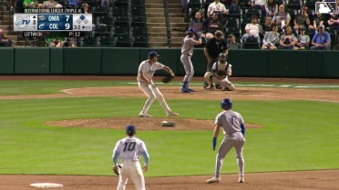 Kameron Misner doubles (13) on a sharp line drive to right fielder George Valera. Peyton Wilson scores.