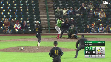 Peyton Stovall singles on a line drive to center fielder Kasen Wells. Carter Graham scores.