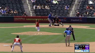 Alex Freeland singles on a ground ball to right fielder Zac Veen. Zach Ehrhard scores.