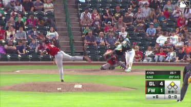 Lamar King Jr. doubles (11) on a line drive to left fielder Samuel Munoz. Bradley Frye scores.