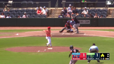 Jesús Bastidas out on a sacrifice fly to center fielder DaShawn Keirsey Jr. Christopher Morel scores.