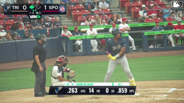 Randy De Jesus doubles (12) on a line drive to left fielder Robert Calaz. Johan Macias scores. Adrian Placencia to 3rd.