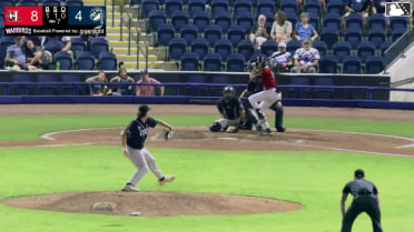Kyle Jones singles on a ground ball to left fielder Paulino Santana. Frederi Montero scores.