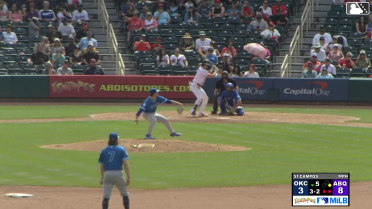 Cole Carrigg triples (3) on a fly ball to center fielder Michael Siani, deflected by left fielder Zach Ehrhard. Chad Stevens scores.